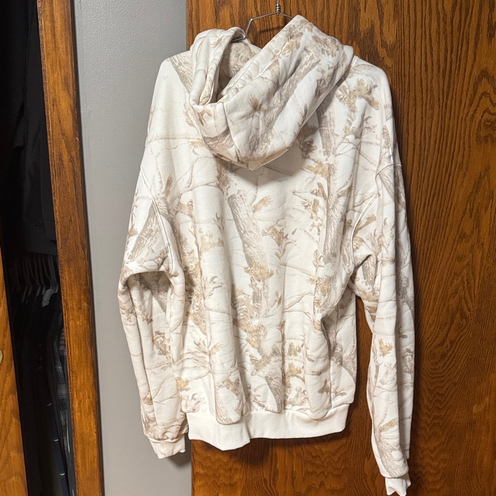 Neutral Cream Patterned Hoodie Sweatshirt - Men's - Picture 4 of 4
